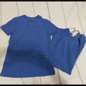 Figs Cecil Blue casma top size XS and zamora joggers size XS/P